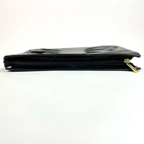 Vintage Pierre Cardin Black Leather Clutch - Picture 7 of 10